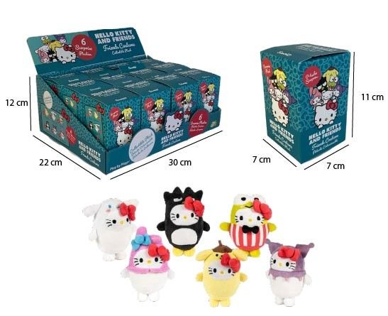 (Mis 0) HELLO KITTY & FRIENDS Kitty con Vestitino Peluche 11cm – 6ass In Blind Box In espo da 12pz…x12…x24